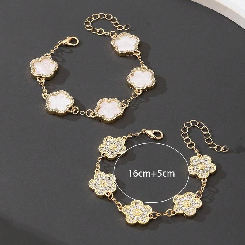 Luxury Green/White Flower Charm Link Bracelets Set Shiny CZ Floral Stacked Bracelets Cute Luck Jewelry Gift for Her
Luxury Green/White Flower Charm Link Bracelets Set Shiny CZ Floral Stacked Bracelets Cute Luck Jewelry Gift for Her