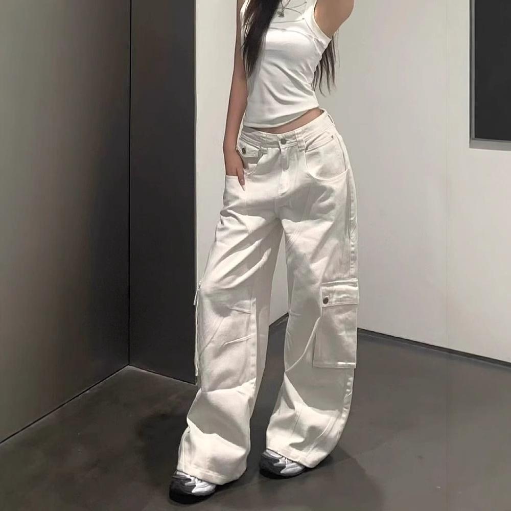 Women s High-Waisted Wide-Leg White Workwear Jeans - American Vibe, Spring/Fall Style, Floor-Length, Heavy-Duty Design. 2XL
Women s High-Waisted Wide-Leg White Workwear Jeans - American Vibe, Spring/Fall Style, Floor-Length, Heavy-Duty Design. 2XL