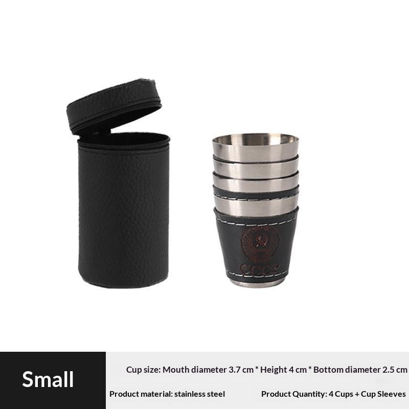 4Pcs/Set Travel Cups Stainless Steel Cup With PU Leather Portable Coffee Wine Beer Whisky Cup Camping Tableware Outdoor
4Pcs/Set Travel Cups Stainless Steel Cup With PU Leather Portable Coffee Wine Beer Whisky Cup Camping Tableware Outdoor