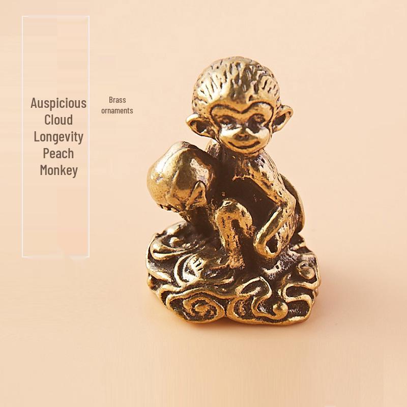 Solid Copper Monkey Holding Longevity Peach Brass Ornament - Desktop Tea Pet Micro-Carving Jewelry
Solid Copper Monkey Holding Longevity Peach Brass Ornament - Desktop Tea Pet Micro-Carving Jewelry