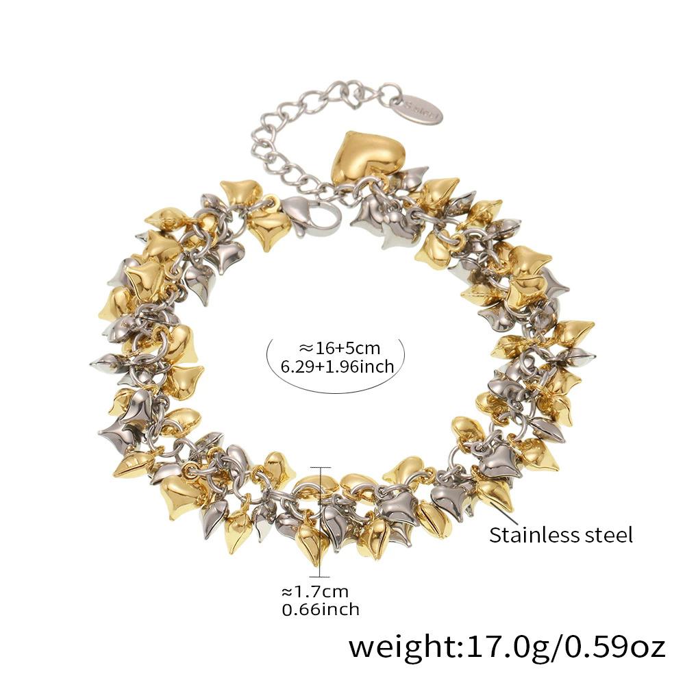New Fashionable Stainless Steel Heart-Shaped Accessory Bracelet Trendy Personalized Jewelry Festival Party Jewelry Accessories
New Fashionable Stainless Steel Heart-Shaped Accessory Bracelet Trendy Personalized Jewelry Festival Party Jewelry Accessories