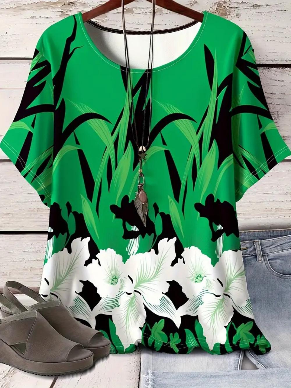 Summer women s new loose 3D printing round neck casual large size women s T-shirt XS
Summer women s new loose 3D printing round neck casual large size women s T-shirt XS