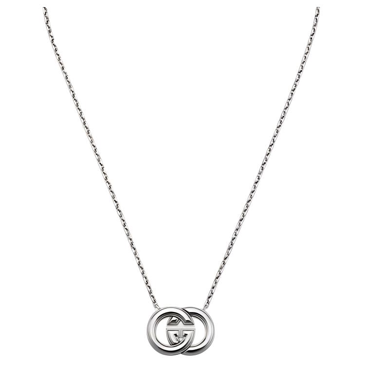Gucci Interlocking Double G Pattern Glossy Brass Necklace Unisex necklace Gray 837167I46010926 F,Silver
Gucci Interlocking Double G Pattern Glossy Brass Necklace Unisex necklace Gray 837167I46010926 F,Silver