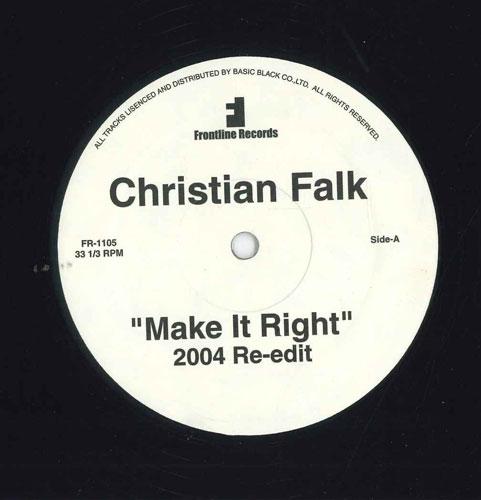12inch Record CHRISTIAN FALK, TRUE SOLACE - Make It Right 2004 Re-edit FR1105 Frontline recor Dance & Electronica Used
12inch Record CHRISTIAN FALK, TRUE SOLACE - Make It Right 2004 Re-edit FR1105 Frontline recor Dance & Electronica Used