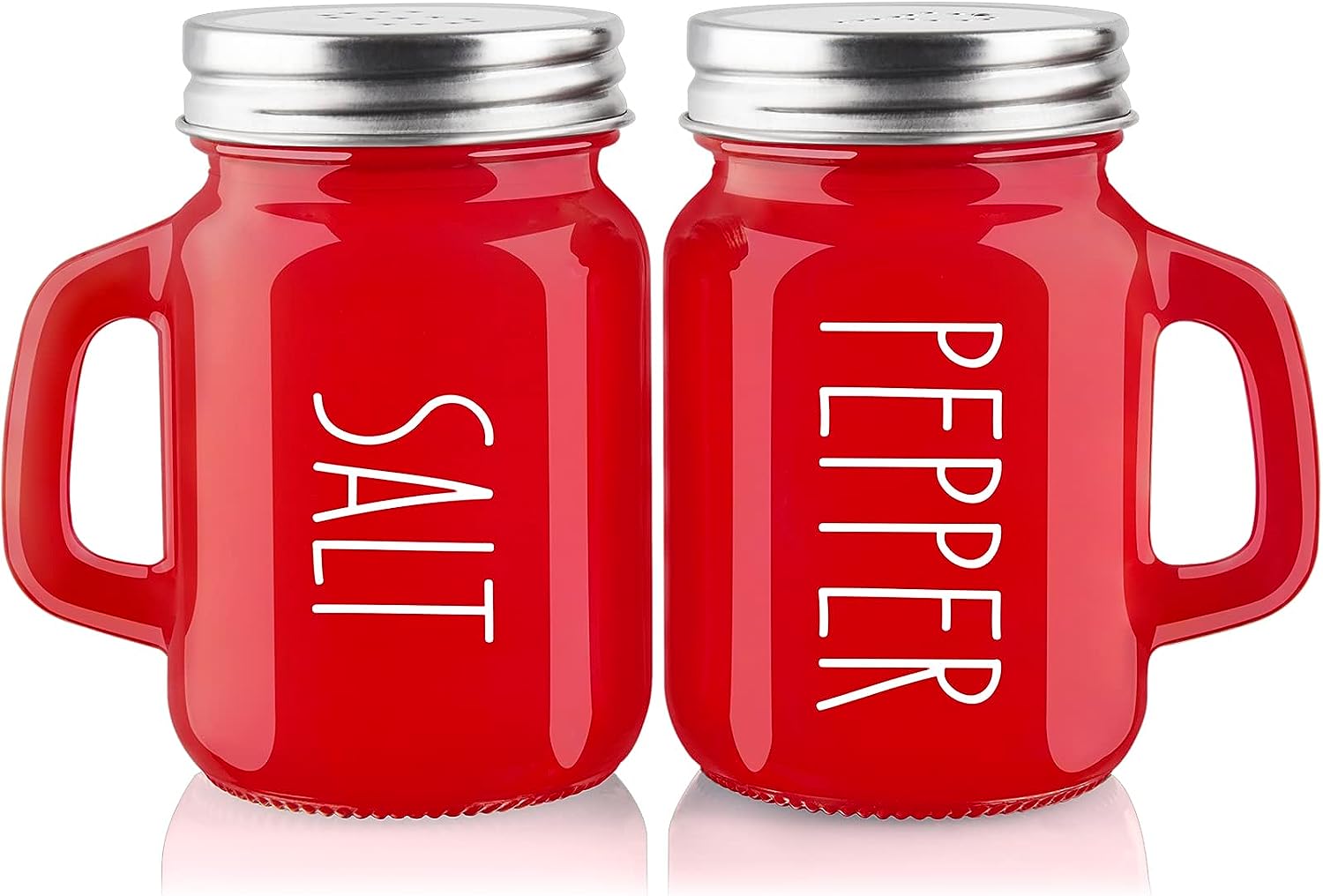 Red Salt and Pepper Shakers Set Cute Modern Glass Christmas Red Shaker Sets with Stainless Steel Lids Red Kitchen Accessories
Red Salt and Pepper Shakers Set Cute Modern Glass Christmas Red Shaker Sets with Stainless Steel Lids Red Kitchen Accessories