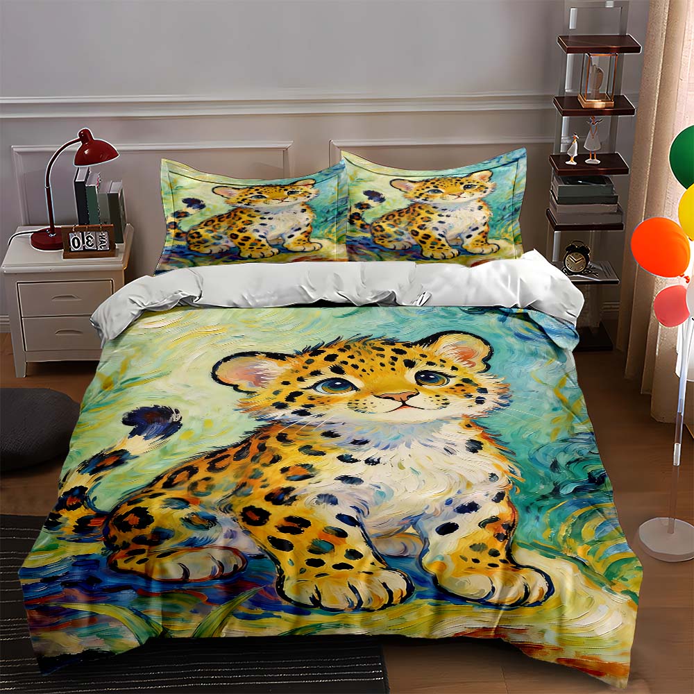 Leopard, vibrant, artistic. Bedding Duvet cover sets Duvet covers Pillowcases gifts (1 * Duvet Cover 2 * Pillowcases, without duvet insert) 135x200cm
Leopard, vibrant, artistic. Bedding Duvet cover sets Duvet covers Pillowcases gifts (1 * Duvet Cover 2 * Pillowcases, without duvet insert) 135x200cm
