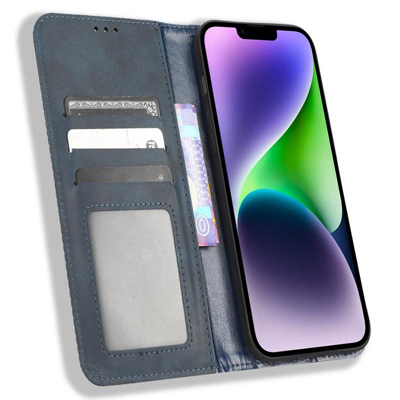For iPhone 15 Case Folding Stand Shockproof Phone Cover Retro PU Leather Wallet Blue
For iPhone 15 Case Folding Stand Shockproof Phone Cover Retro PU Leather Wallet Blue