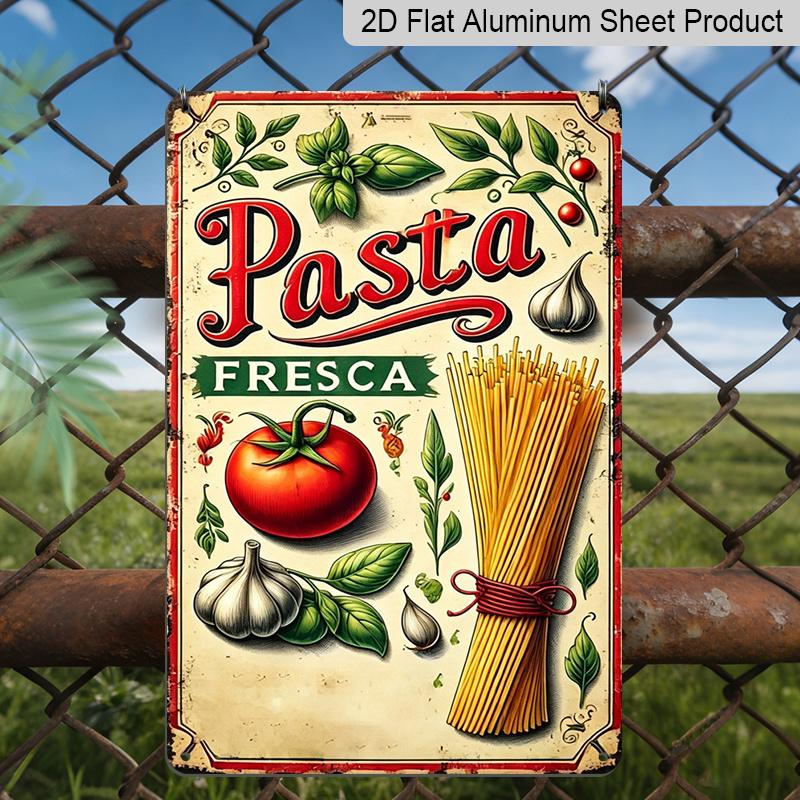 2D плоский, 1 шт. Винтажная металлическая алюминиевая вывеска Pasta Fresca, Настенное искусство с принтом помидоров и базилика для кухни, Декор стены кухни, Декор столовой, Итальянский 20*30cm
2D плоский, 1 шт. Винтажная металлическая алюминиевая вывеска Pasta Fresca, Настенное искусство с принтом помидоров и базилика для кухни, Декор стены кухни, Декор столовой, Итальянский 20*30cm