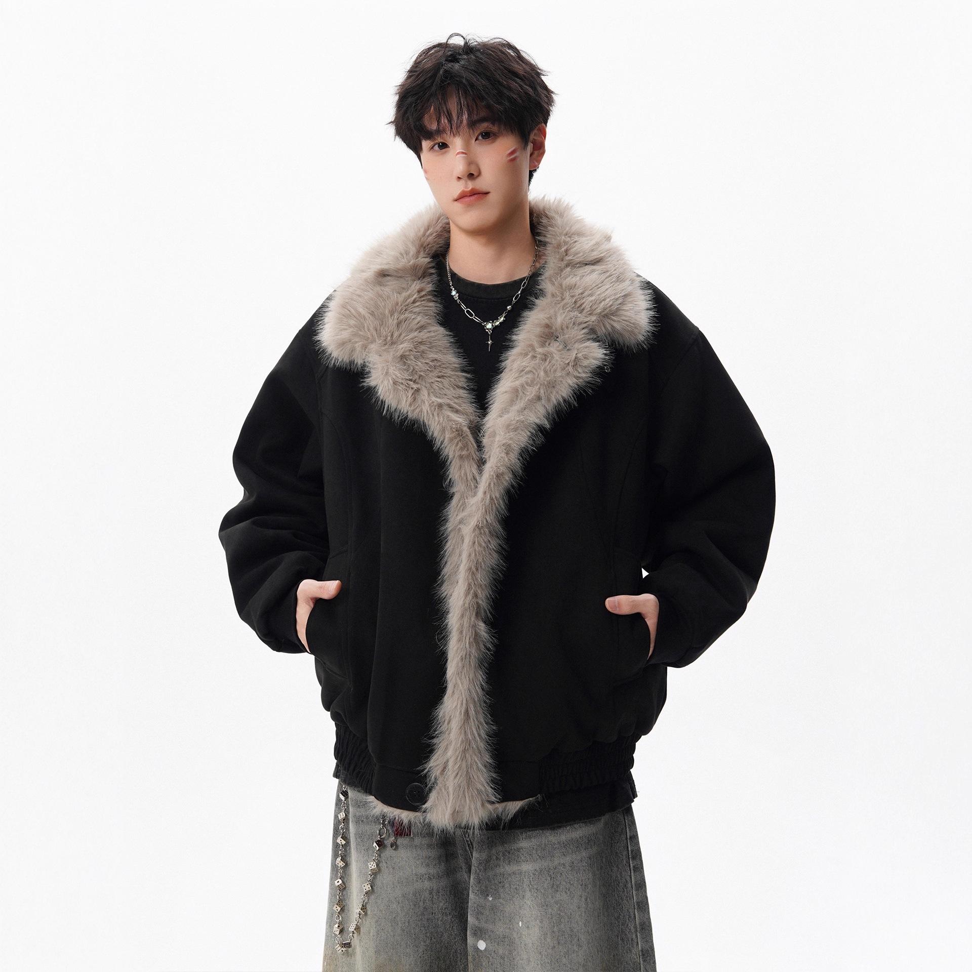 Unisex Korean Style Patchwork Cotton Jacket with Plush Lapel - Autumn/Winter Trend. M чорний
Unisex Korean Style Patchwork Cotton Jacket with Plush Lapel - Autumn/Winter Trend. M чорний