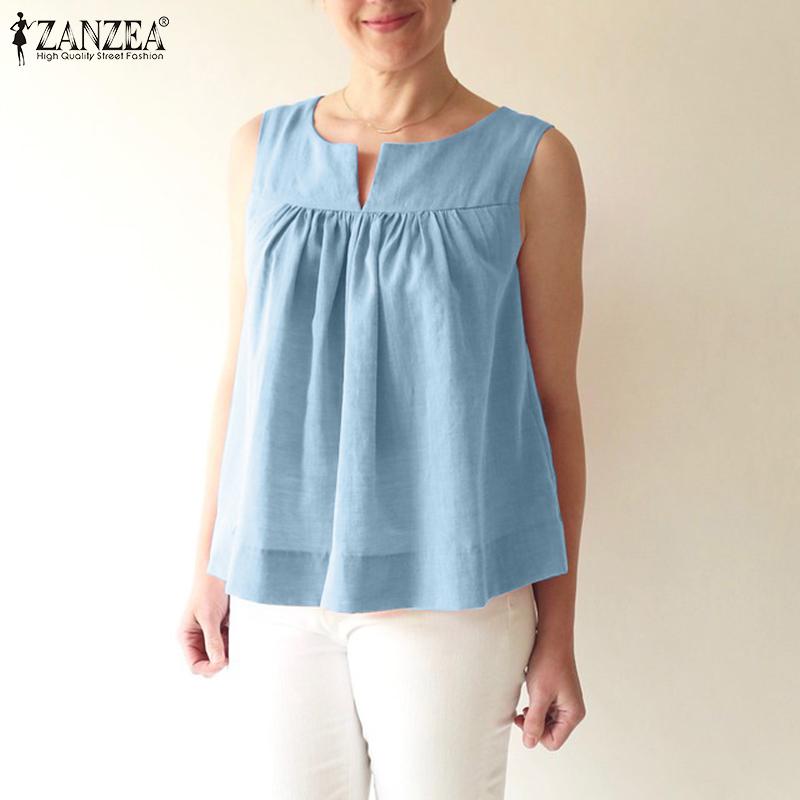 ZANZEA Женские летние повседневные майки без рукавов с v-образным вырезом
ZANZEA Женские летние повседневные майки без рукавов с v-образным вырезом