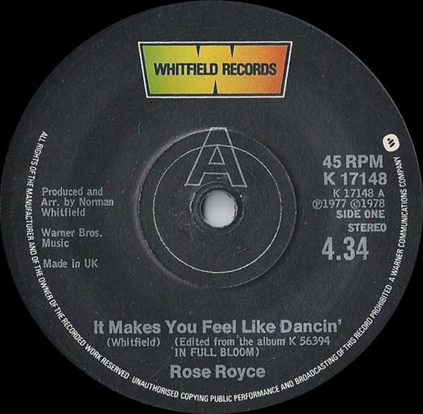 7inch Record ROSE ROYCE - It Makes You Feel Like Dancin / Yo K17148 Whitfield Recor 1978 UK Soul/Funk Used
7inch Record ROSE ROYCE - It Makes You Feel Like Dancin / Yo K17148 Whitfield Recor 1978 UK Soul/Funk Used