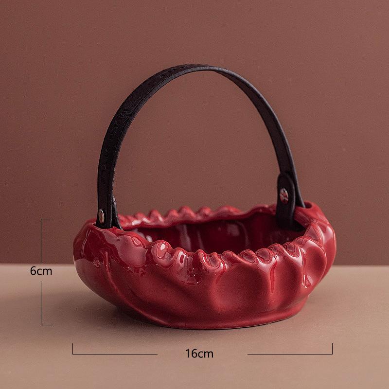 Creative Tray Red Basket Desktop Storage Container Fruit Platter Ceramic Plate Pleated Basket Home Decoration Accessories
Creative Tray Red Basket Desktop Storage Container Fruit Platter Ceramic Plate Pleated Basket Home Decoration Accessories