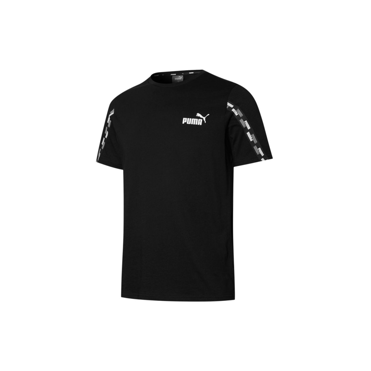 Puma Power Tape Повседневная дышащая спортивная футболка с коротким рукавом Мужские топы черные 847672-01 
Puma Power Tape Повседневная дышащая спортивная футболка с коротким рукавом Мужские топы черные 847672-01