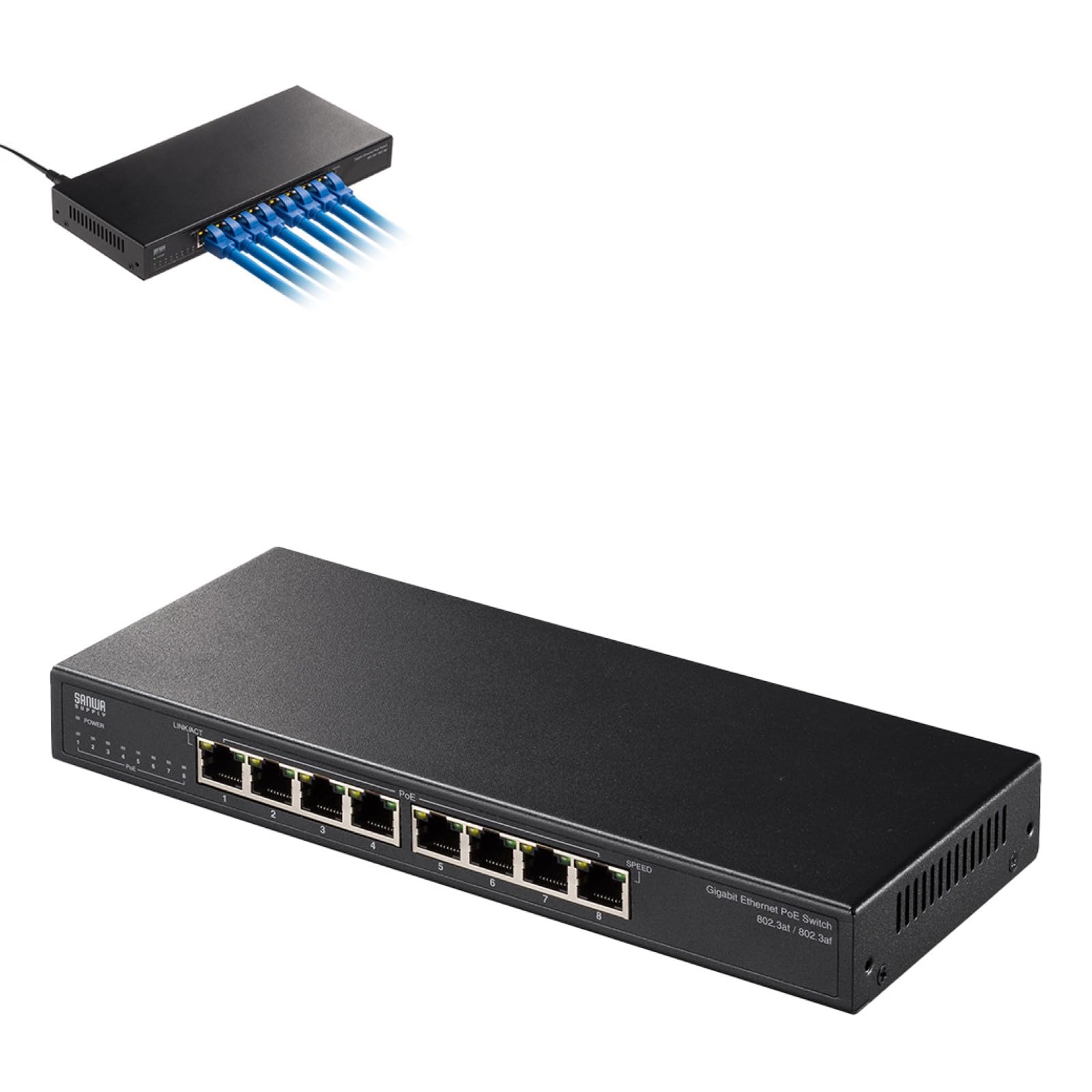 Sanwa Supply Outlet Switching Hub Gigabit Compatible PoE Compatible 8 Port LAN Hub Compact Metal Housing Sanwa Supply LAN-GIGAPOE82
Sanwa Supply Outlet Switching Hub Gigabit Compatible PoE Compatible 8 Port LAN Hub Compact Metal Housing Sanwa Supply LAN-GIGAPOE82