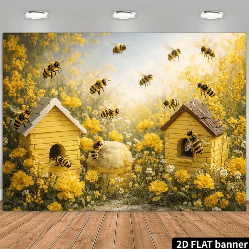 2D Honey Bee Party Backdrop - Beehives & Yellow Blooms Photography Background Banner for Kids Birthday 47.2x31.5inch/120*80cm
2D Honey Bee Party Backdrop - Beehives & Yellow Blooms Photography Background Banner for Kids Birthday 47.2x31.5inch/120*80cm