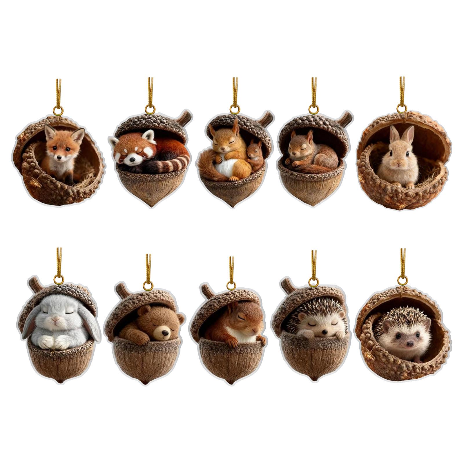 Forest Animal Ornaments, 10-piece Set, Cozy Forest Christmas Ornaments, New Animal Decorations, 2D Acrylic Ornaments For Home And Party Decorations. One Size
Forest Animal Ornaments, 10-piece Set, Cozy Forest Christmas Ornaments, New Animal Decorations, 2D Acrylic Ornaments For Home And Party Decorations. One Size