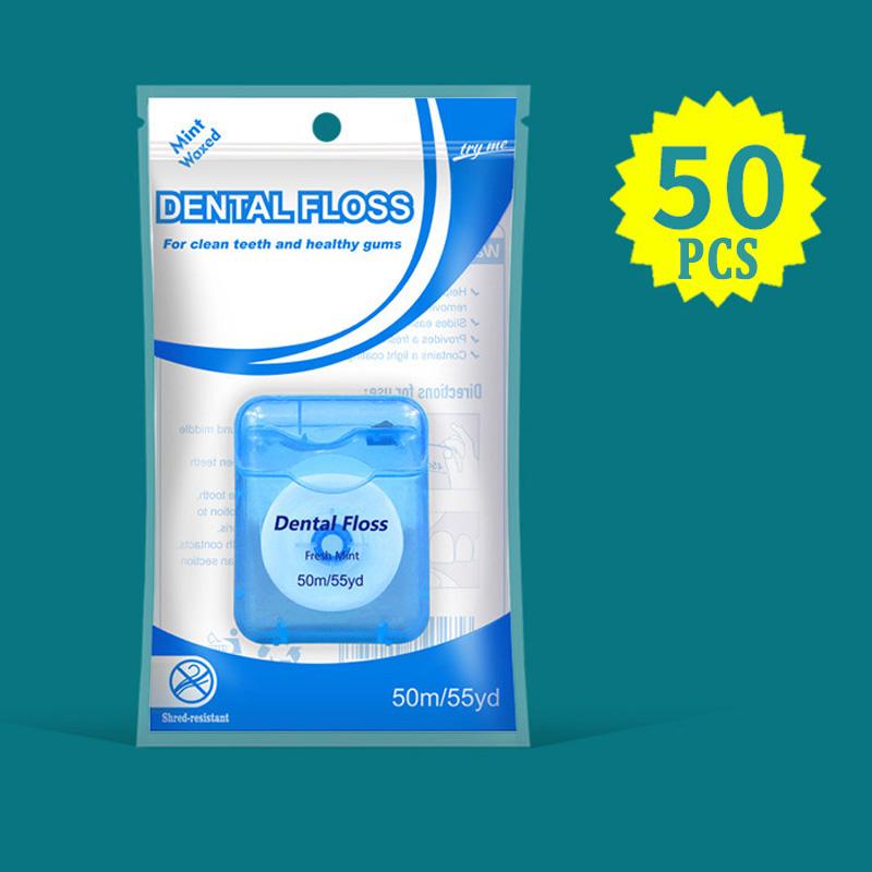 50PCS Dental Flosser Oral Hygiene Teeth Cleaning Wax Mint Flavored Dental Floss Spool Toothpick Teeth Flosser Clean Tool
50PCS Dental Flosser Oral Hygiene Teeth Cleaning Wax Mint Flavored Dental Floss Spool Toothpick Teeth Flosser Clean Tool