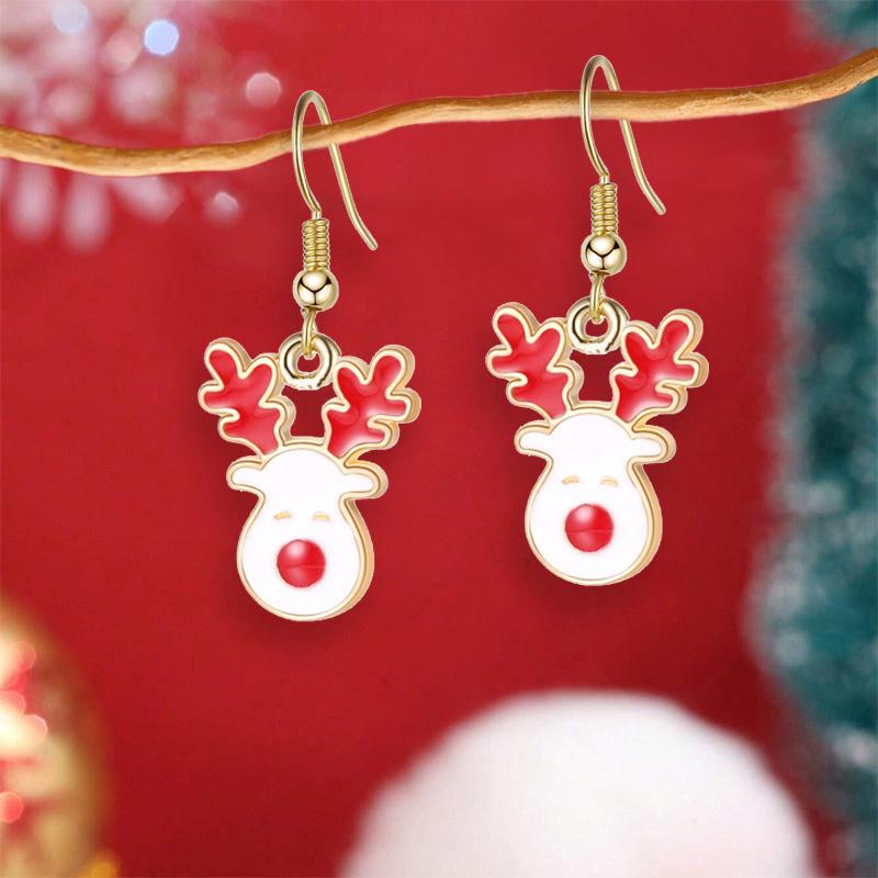 Женские рождественские серьги-олени - Элегантные серьги-подвески в виде красноносых оленей из цинкового сплава, праздничная бижутерия, аксессуар для рождественской вечеринки, подарок - 1 пара Red and White красный
Женские рождественские серьги-олени - Элегантные серьги-подвески в виде красноносых оленей из цинкового сплава, праздничная бижутерия, аксессуар для рождественской вечеринки, подарок - 1 пара Red and White красный