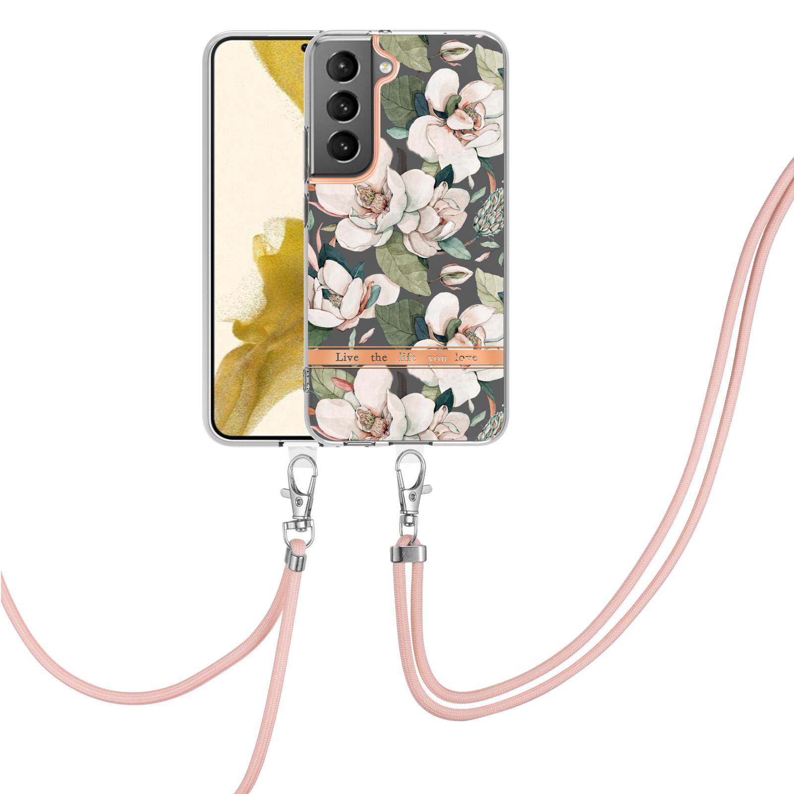 For Samsung Galaxy S22 5G Case with Shoulder Strap IMD IML Flower Pattern TPU Back Cover HC001 Green Gardenia
For Samsung Galaxy S22 5G Case with Shoulder Strap IMD IML Flower Pattern TPU Back Cover HC001 Green Gardenia