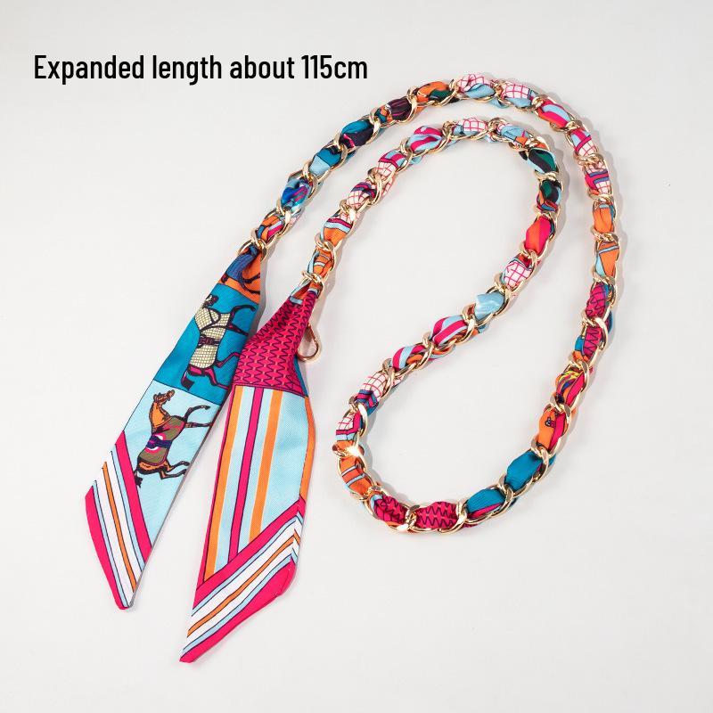 Универсальный шелковый шарф-цепочка: Аксессуар для сумки через плечо своими руками Scarf Weave Replaceable Bag Strap (Approx. 115cm)
Универсальный шелковый шарф-цепочка: Аксессуар для сумки через плечо своими руками Scarf Weave Replaceable Bag Strap (Approx. 115cm)