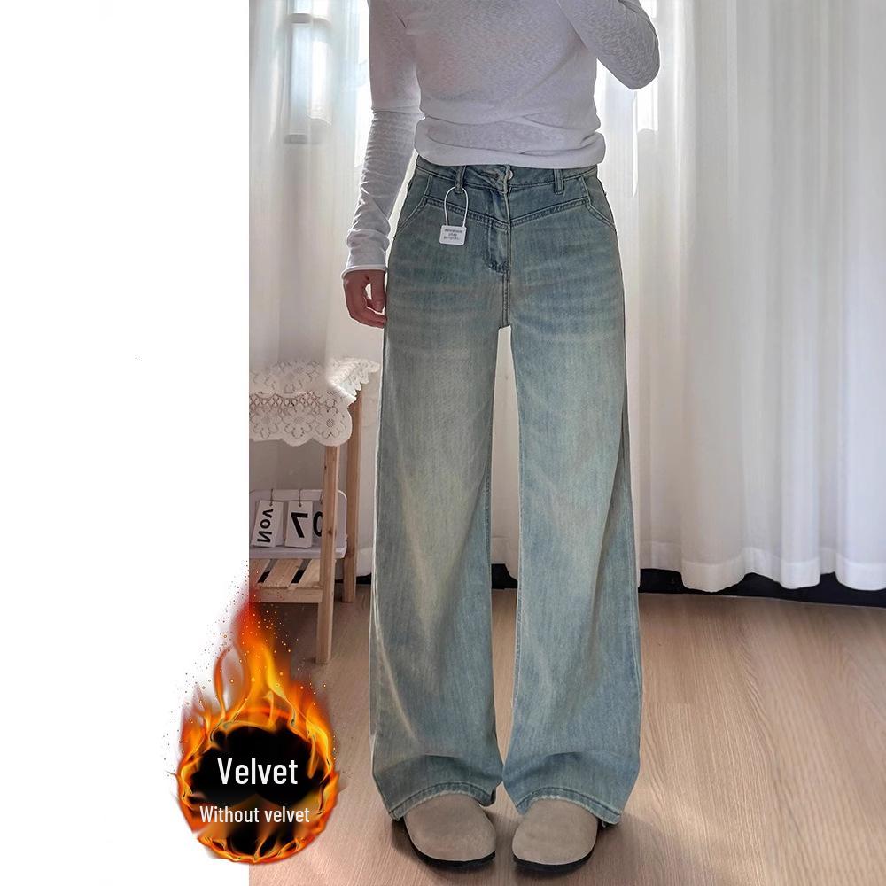 Women s Plus Size Velvet-Lined Wide-Leg Jeans - Autumn/Winter Loose Fit, Slimming, Draped Straight-Leg Pants 2XL
Women s Plus Size Velvet-Lined Wide-Leg Jeans - Autumn/Winter Loose Fit, Slimming, Draped Straight-Leg Pants 2XL
