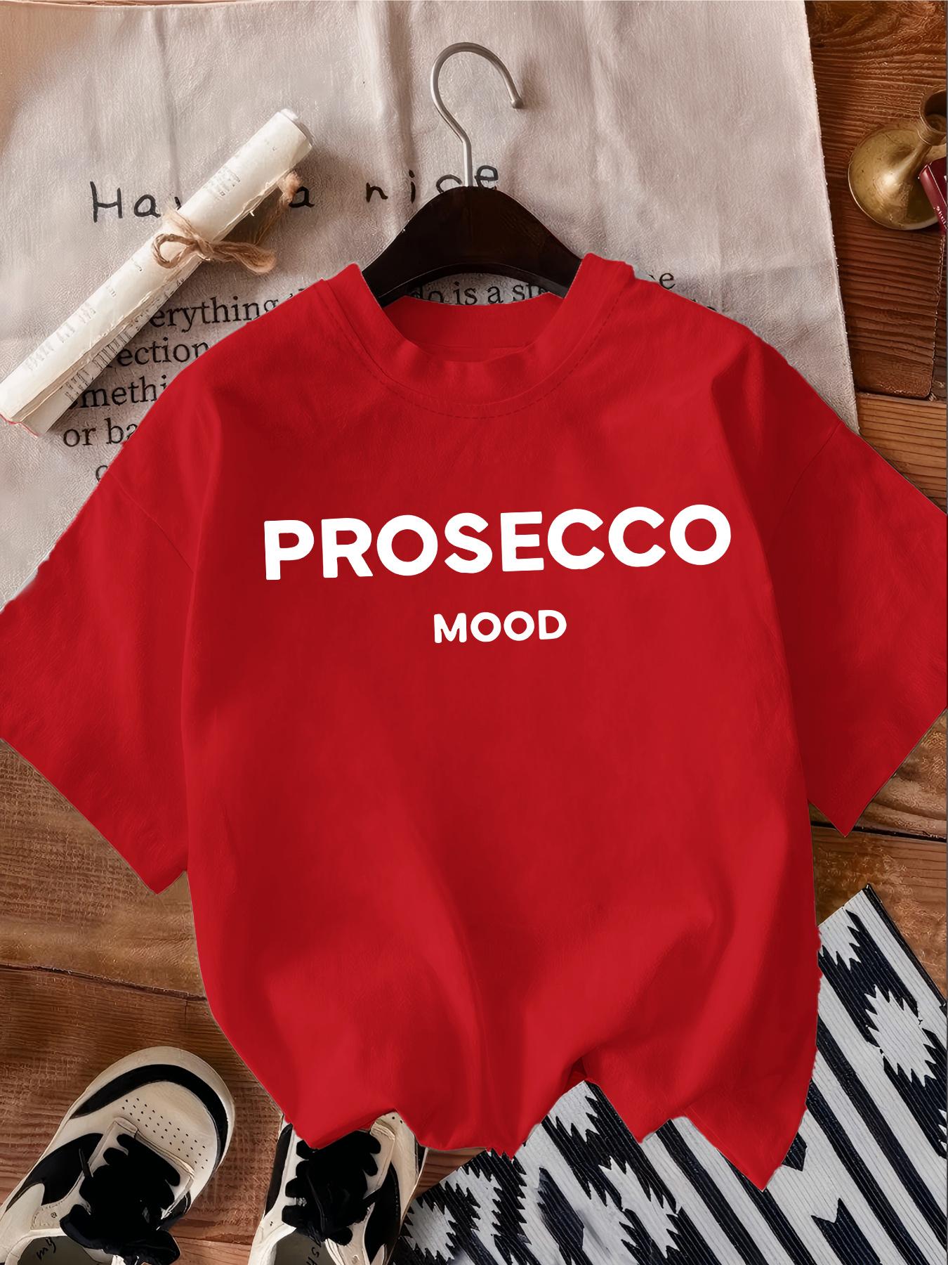 PROSECCO MOOD Print Casual Short Sleeve Crew Neck T-shirt Polyester Women S Clothing Alphabets Pattern Regular Length S
PROSECCO MOOD Print Casual Short Sleeve Crew Neck T-shirt Polyester Women S Clothing Alphabets Pattern Regular Length S