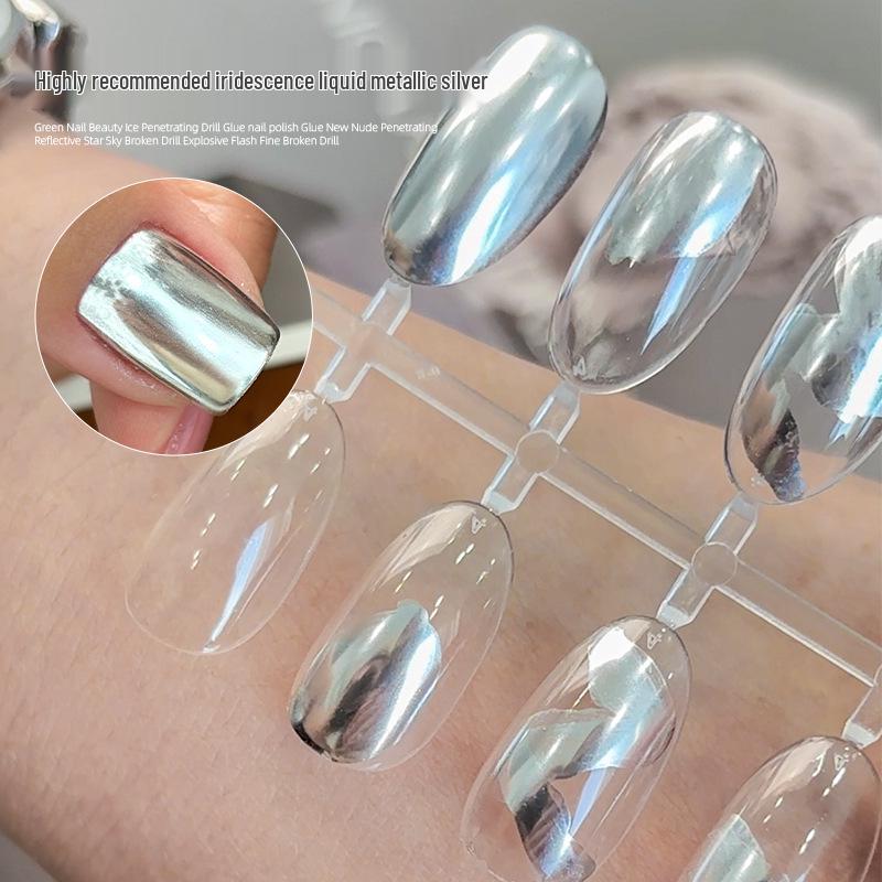 Металлический серебристый цветущий нейл-арт: Быстрая градиентная жидкая зеркальная акварель
Металлический серебристый цветущий нейл-арт: Быстрая градиентная жидкая зеркальная акварель