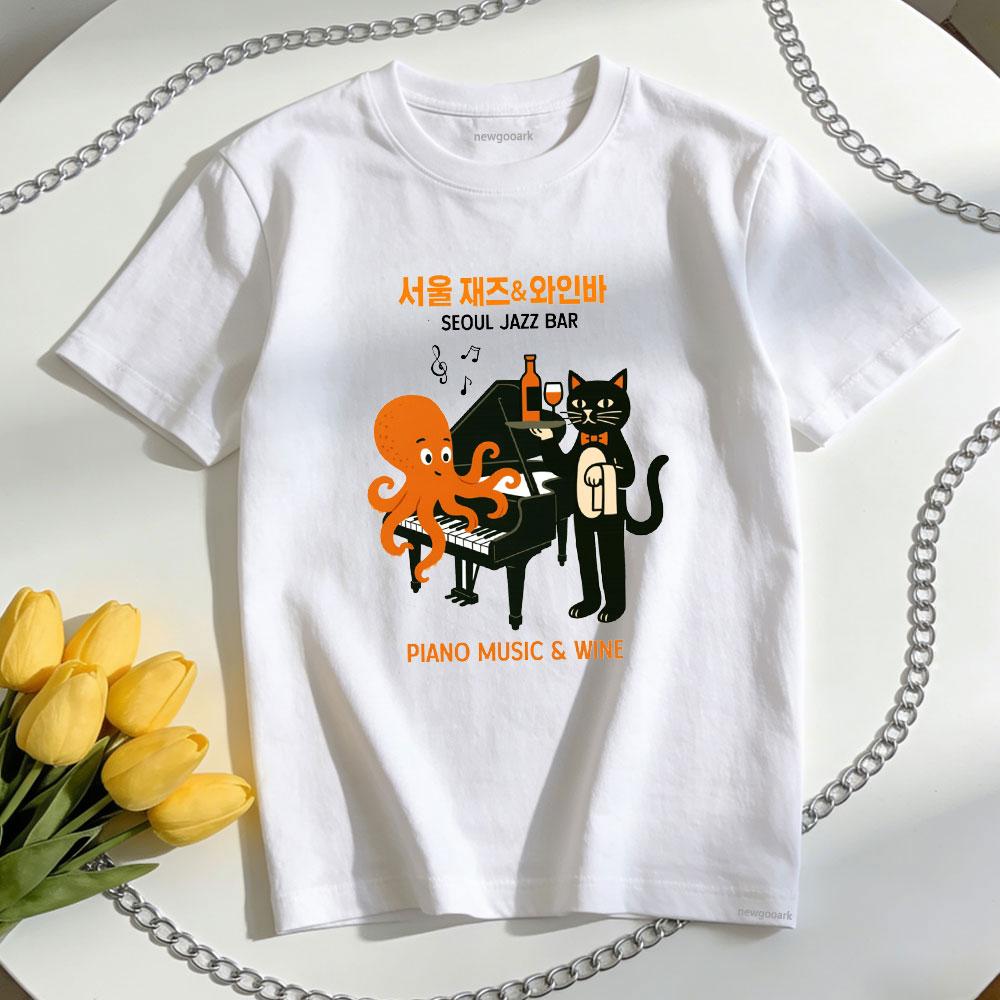 Seoul Jazz Bar Plano Music Wine Funny Octopuses and Cats Tshirt Women Unisex Casual Cotton Graphic T Shirts Camisetas Simple S
Seoul Jazz Bar Plano Music Wine Funny Octopuses and Cats Tshirt Women Unisex Casual Cotton Graphic T Shirts Camisetas Simple S