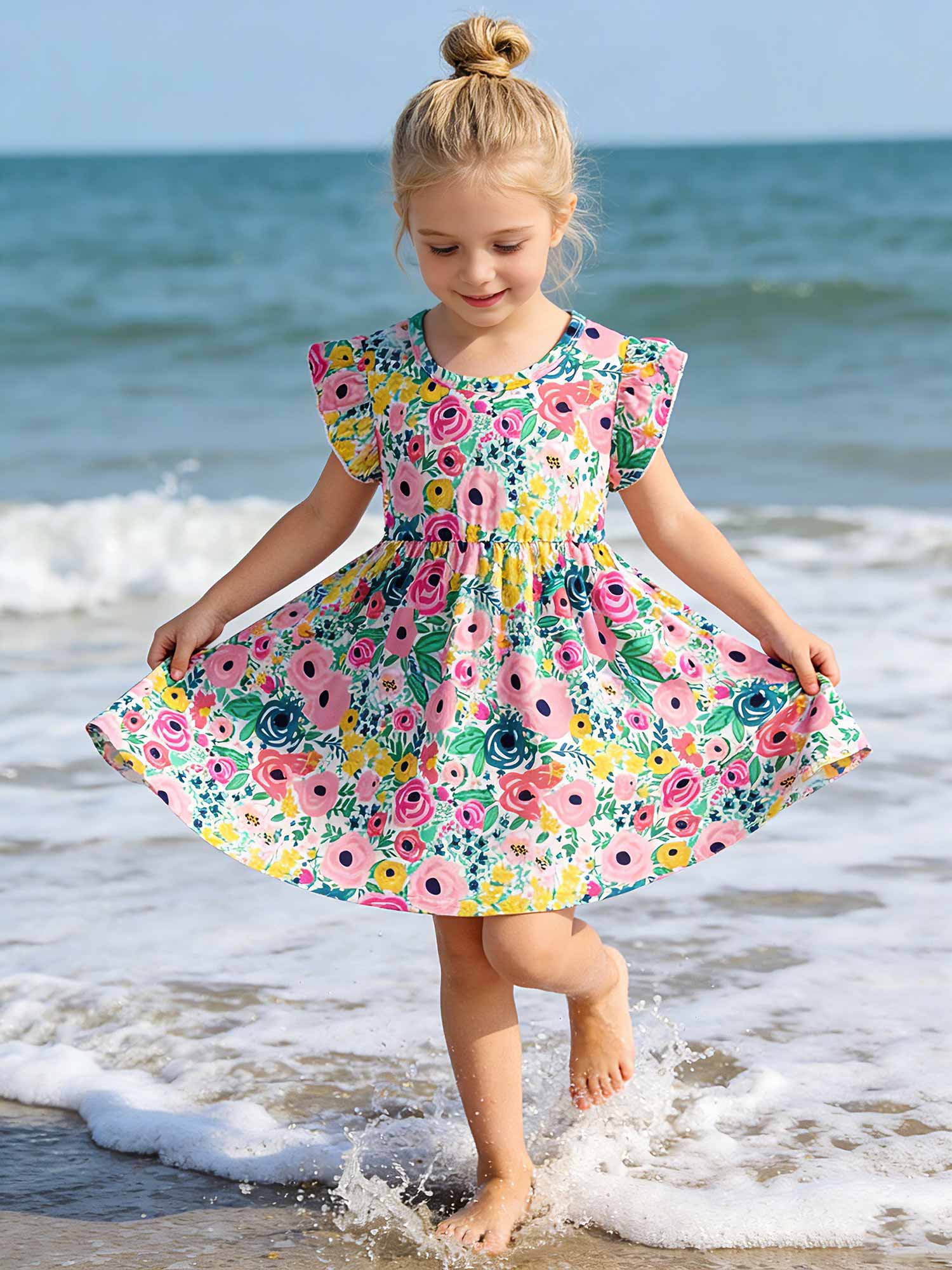 Butterfly Sleeve Girls Dress, Floral Print Spring Outfits for Girls Festival Gift 2T-8Y 7-8Y різнокольоровий
Butterfly Sleeve Girls Dress, Floral Print Spring Outfits for Girls Festival Gift 2T-8Y 7-8Y різнокольоровий