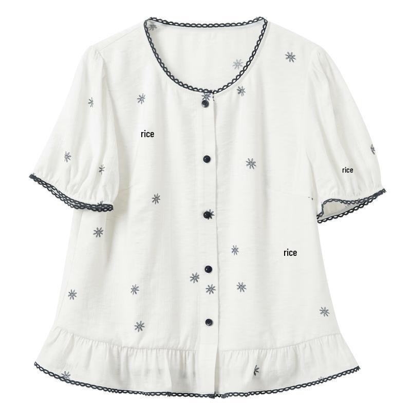 Sancai Women s Plus Size Pearl White Floral Print Short Sleeve Shirt L
Sancai Women s Plus Size Pearl White Floral Print Short Sleeve Shirt L