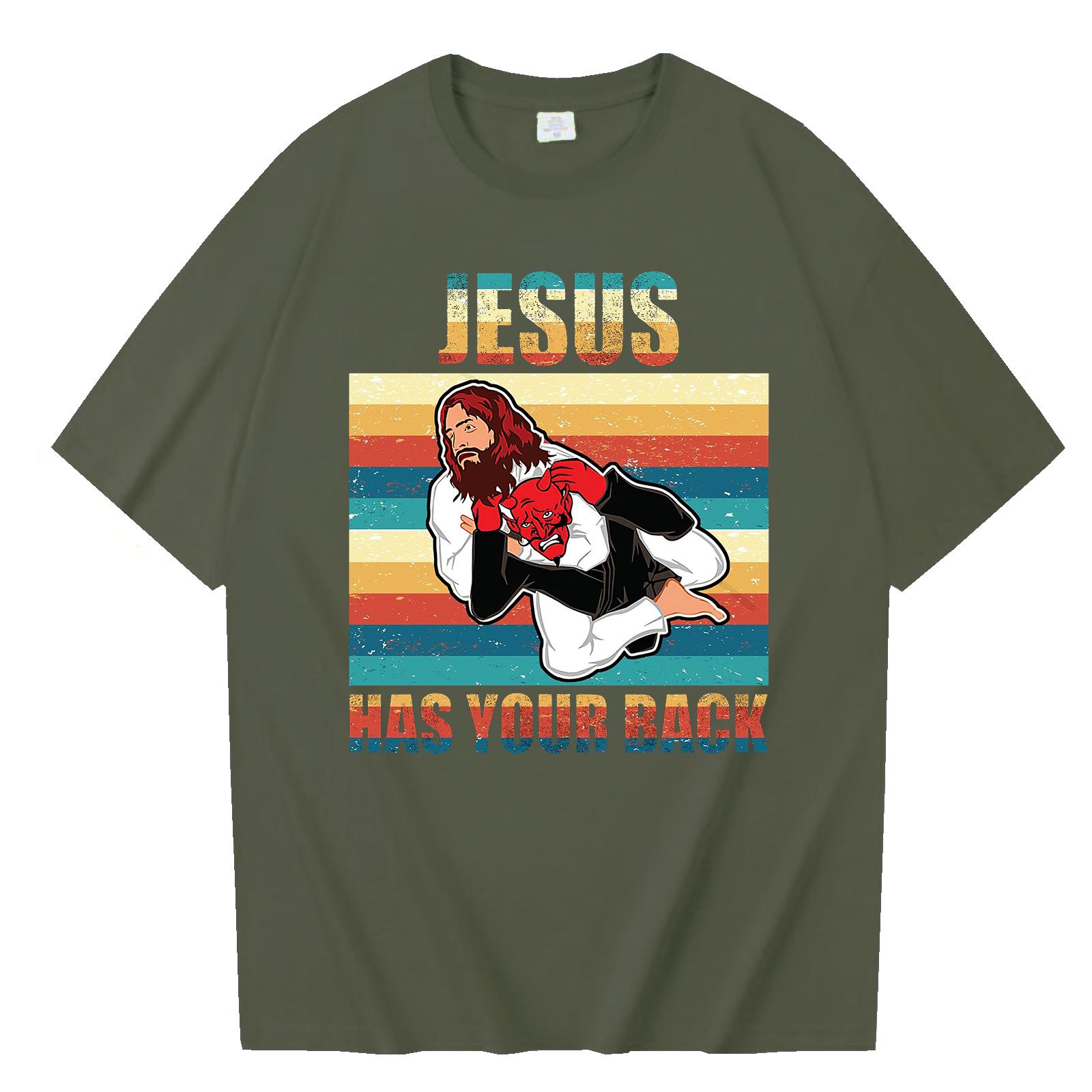 Jiu Jitsu Jesus Has Your Back Tshirt Brazilian Jiujitsu T Shirt Vintage Cotton Unisexs Short Sleeve Tee Shirt Streetwear Tops 3XL
Jiu Jitsu Jesus Has Your Back Tshirt Brazilian Jiujitsu T Shirt Vintage Cotton Unisexs Short Sleeve Tee Shirt Streetwear Tops 3XL