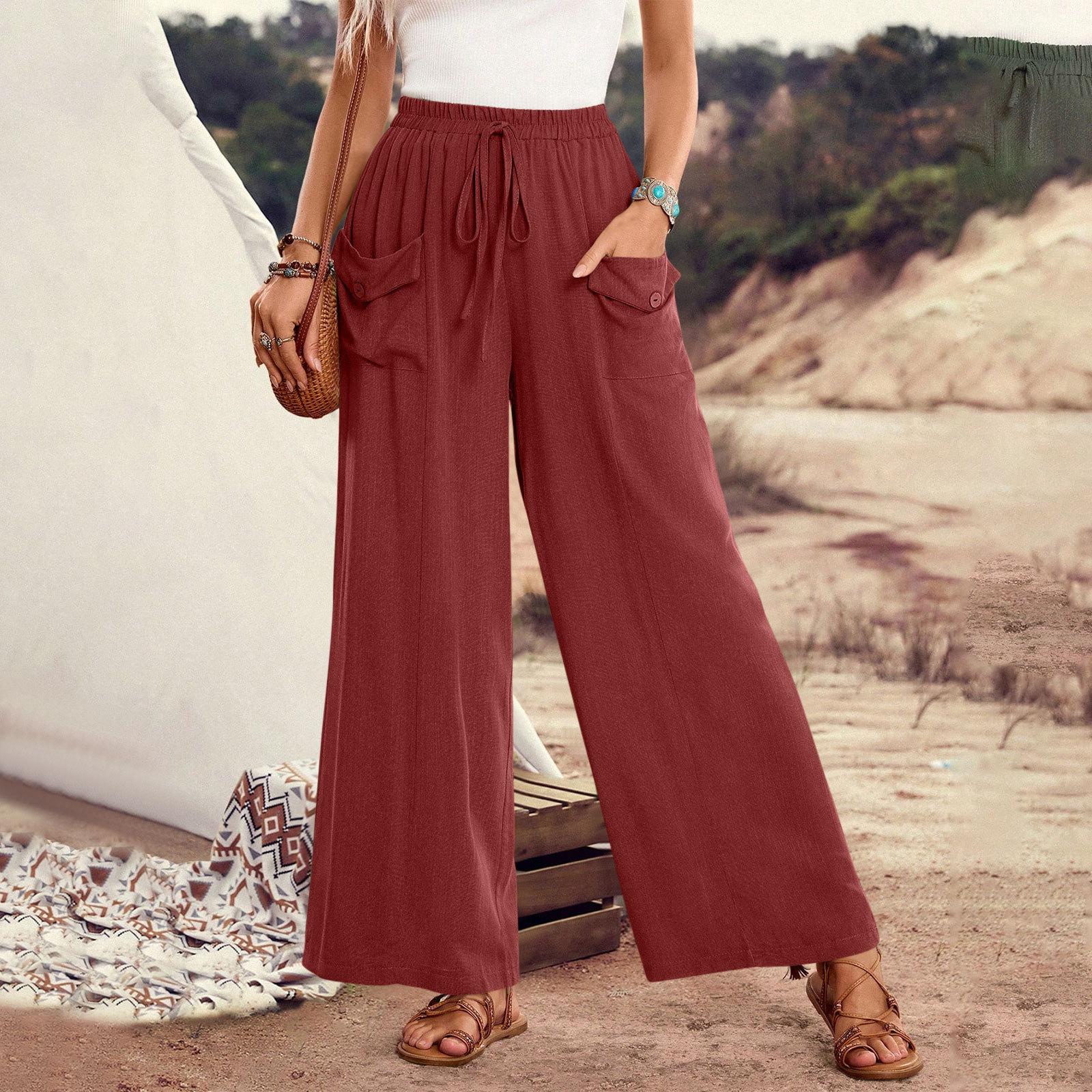 Women s Loose-Fit Casual Wide-Leg Pants With Pockets, Drawstring Waist, And Elastic Waistband XL червоний
Women s Loose-Fit Casual Wide-Leg Pants With Pockets, Drawstring Waist, And Elastic Waistband XL червоний
