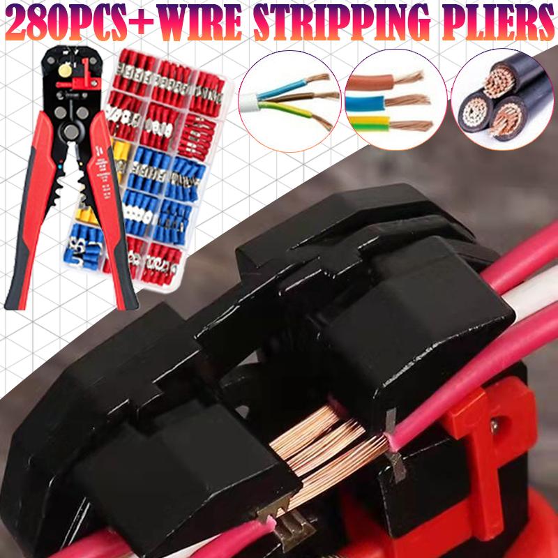 280PCS Cold Press Terminal Box + Wire Stripper Set A 
280PCS Cold Press Terminal Box + Wire Stripper Set A