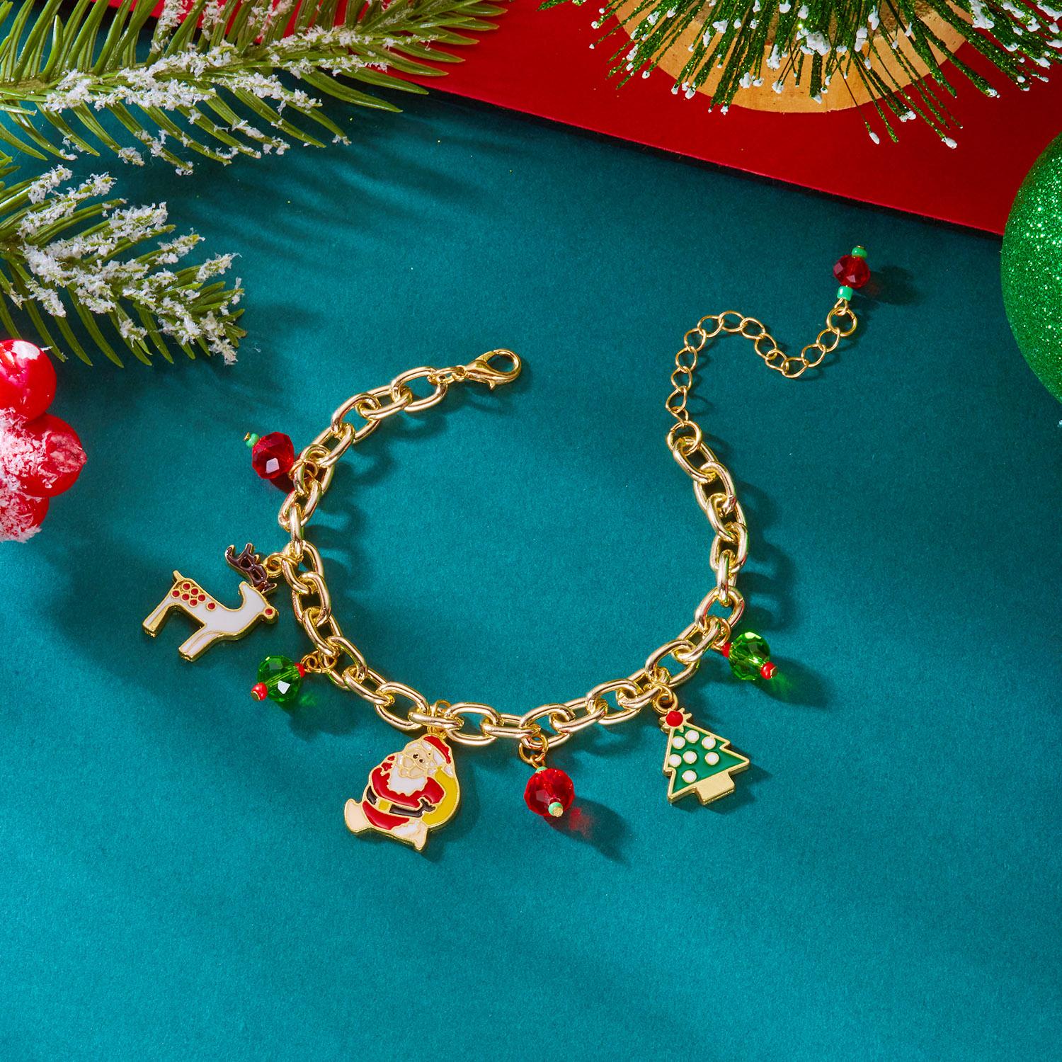 Christmas Series Santa Claus Tree Elk Pendant Bracelets for Women Snowflake Candy Elk Xmas Tree Metal Chain Bracelet Zircon
Christmas Series Santa Claus Tree Elk Pendant Bracelets for Women Snowflake Candy Elk Xmas Tree Metal Chain Bracelet Zircon