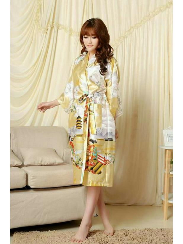 Очень длинный женский шелковый халат гейши с цветочным сатиновым дизайном One Size жёлтый
Очень длинный женский шелковый халат гейши с цветочным сатиновым дизайном One Size жёлтый