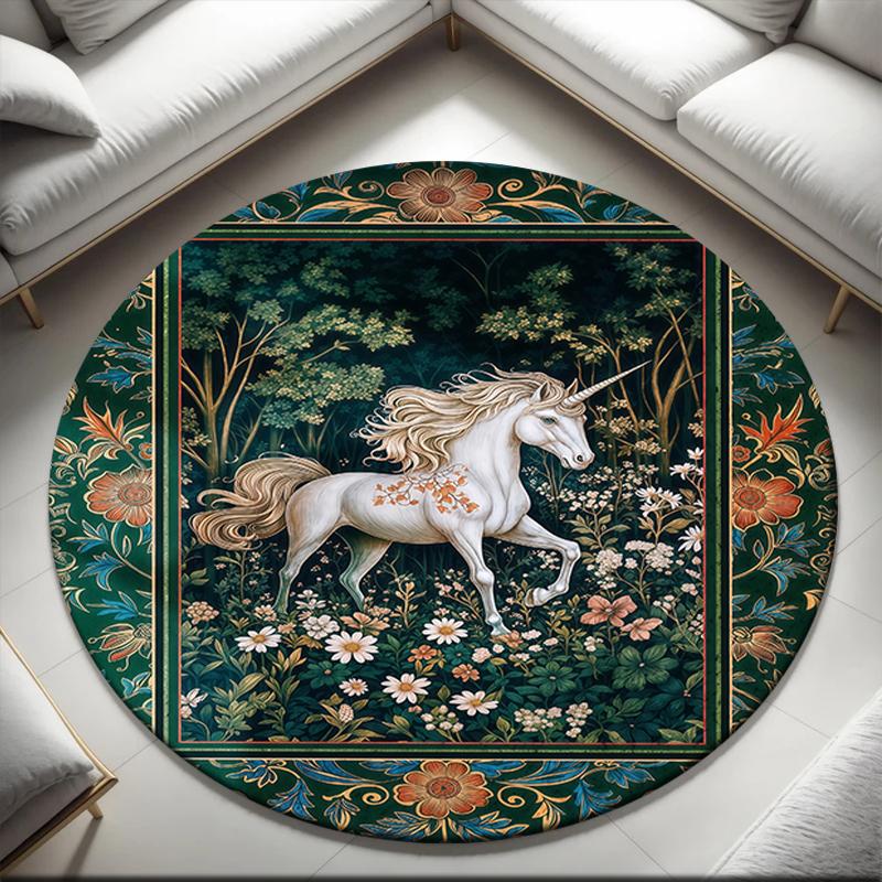 1pc Medieval fairy tale unicorn Round carpet Painted Printed circular carpet, home door mat, outdoor travel protection carpet 80x80cm( 31x31in)
1pc Medieval fairy tale unicorn Round carpet Painted Printed circular carpet, home door mat, outdoor travel protection carpet 80x80cm( 31x31in)