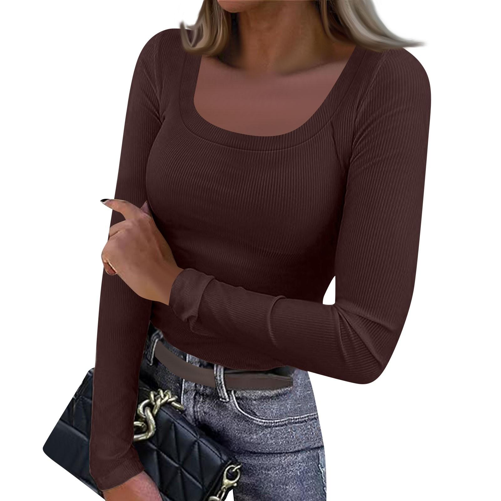 Women s And Winter Slim Bottom T-shirt Fashion Casual Solid Color Square Neck Pullover Long Sleeve Top XXL кавовий
Women s And Winter Slim Bottom T-shirt Fashion Casual Solid Color Square Neck Pullover Long Sleeve Top XXL кавовий