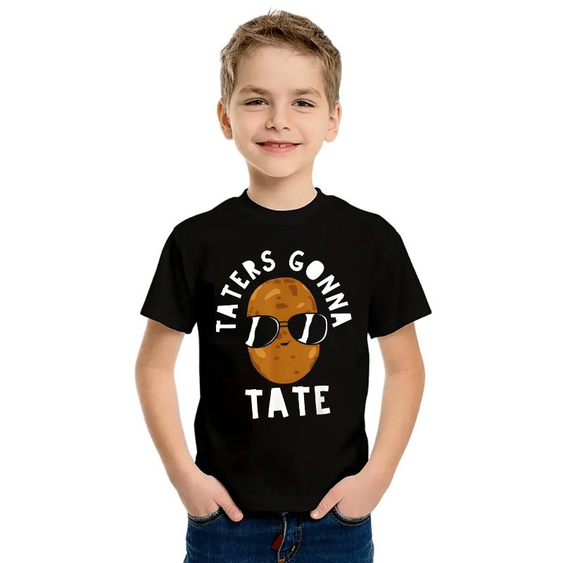 European sizes Boys Casual Crew Neck T-Shirt with Taters Gonna Tat Graphic Print, Medium Stretch, Short Sleeve - Ideal for Daily Wear 164cm чорний
European sizes Boys Casual Crew Neck T-Shirt with Taters Gonna Tat Graphic Print, Medium Stretch, Short Sleeve - Ideal for Daily Wear 164cm чорний