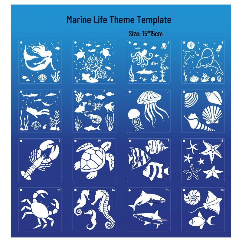 DIY Marine Life Graffiti Painting Template for Kids - Plastic Stencil Art Set
DIY Marine Life Graffiti Painting Template for Kids - Plastic Stencil Art Set