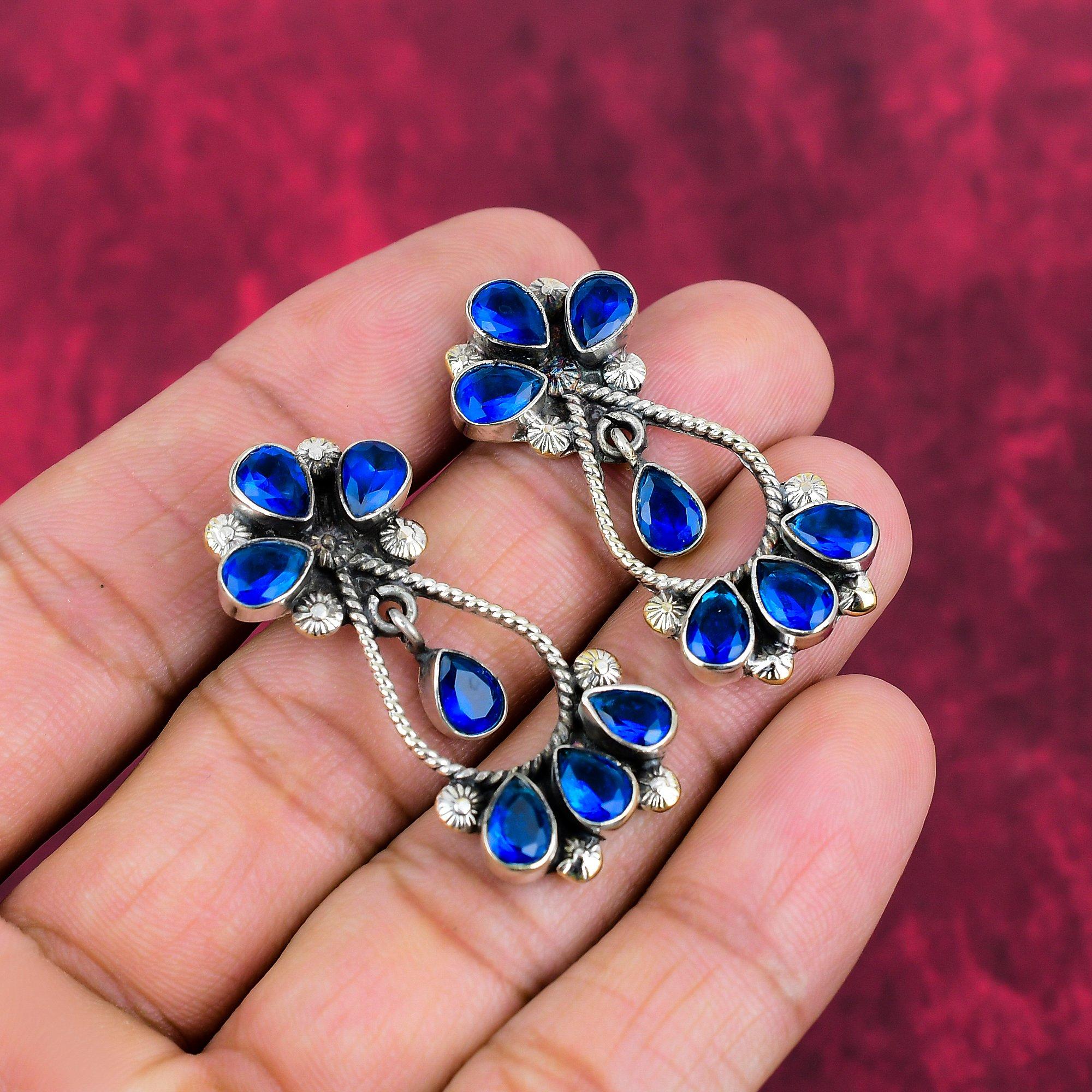 Серьги из чистого серебра 925 пробы с синим сапфиром, серьги из драгоценных камней ручной работы на День памяти 1.65 Inches синий
Серьги из чистого серебра 925 пробы с синим сапфиром, серьги из драгоценных камней ручной работы на День памяти 1.65 Inches синий