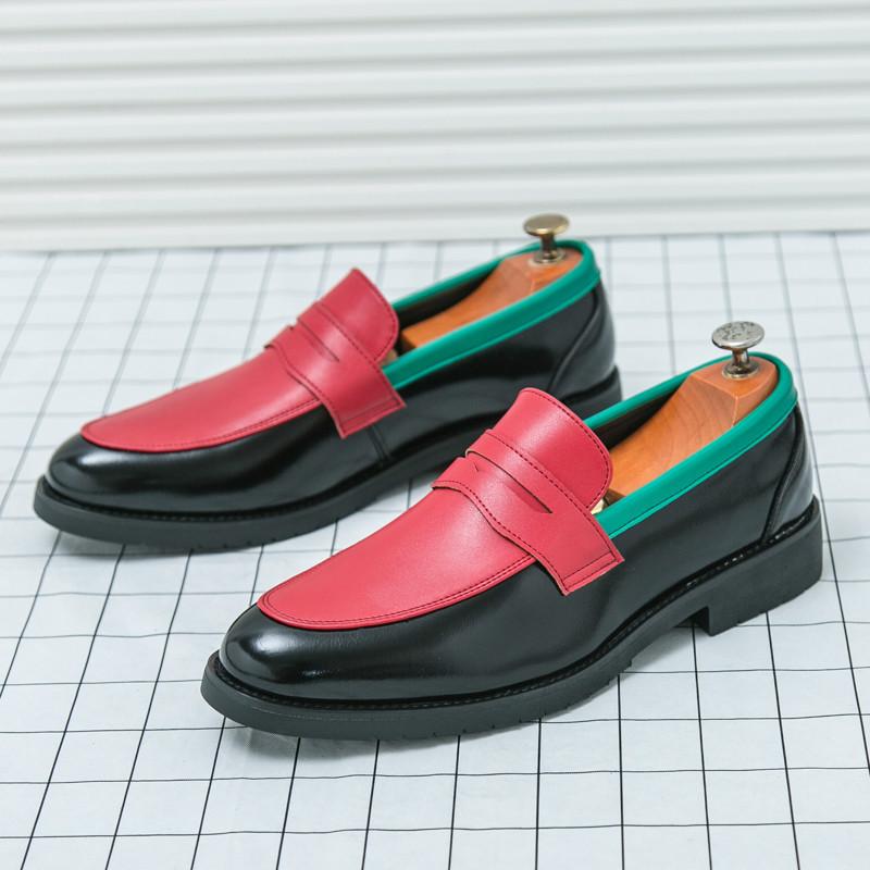 Designer New Men Pointed Mixed Color Patchwork Dress Casual Shoes Male Penny Loafers Wedding Dress Business Homecoming Footwear 38
Designer New Men Pointed Mixed Color Patchwork Dress Casual Shoes Male Penny Loafers Wedding Dress Business Homecoming Footwear 38