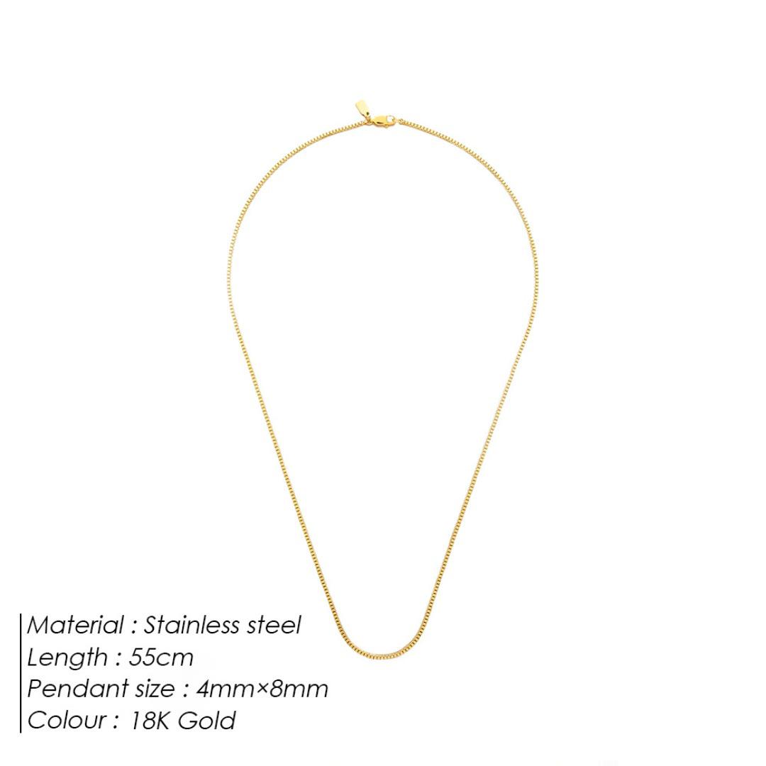 Ожерелье из коробчатой цепи из нержавеющей стали: Трендовые украшения на ключицу в роскошном стиле и с универсальной привлекательностью