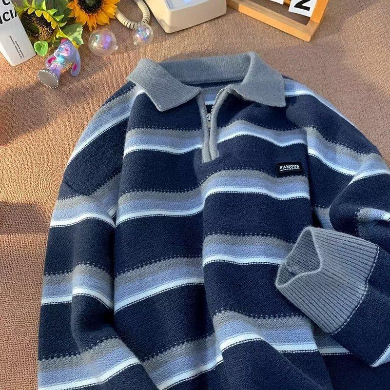 Men s Retro Stripe Sweater: Trendy Japanese Loose Knitwear for Autumn/Winter 2XL
Men s Retro Stripe Sweater: Trendy Japanese Loose Knitwear for Autumn/Winter 2XL