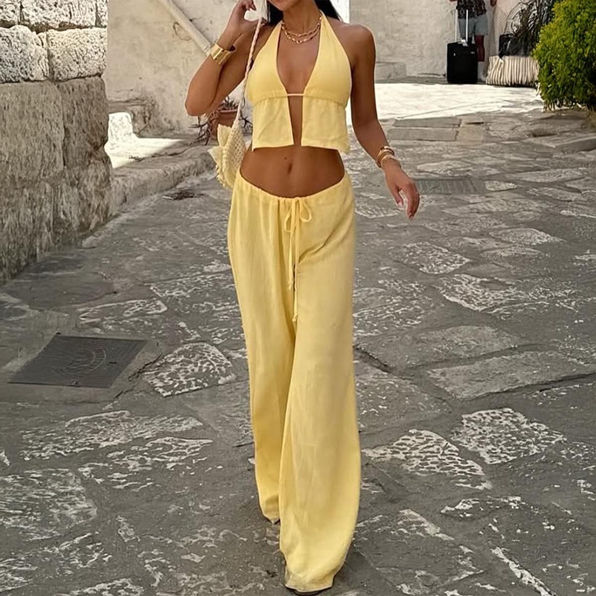 Spring/Summer 2026 Sexy Hot Girl Vacation Suit Women s Two-Piece Set by Kai Kuo Small жовтий
Spring/Summer 2026 Sexy Hot Girl Vacation Suit Women s Two-Piece Set by Kai Kuo Small жовтий