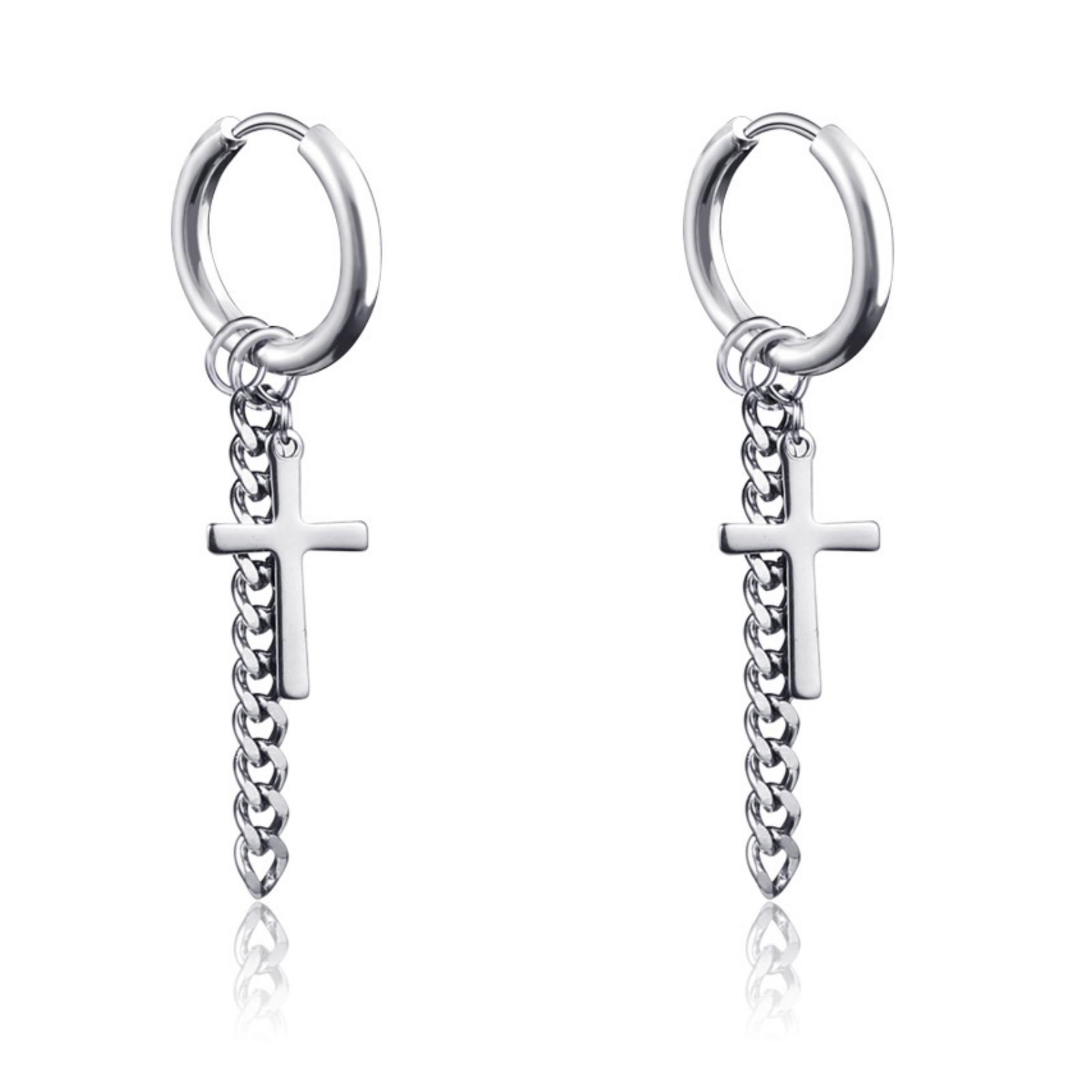 Punk Cross Chain Rock Men Women Hip-hop Black Stainless Steel Tragus Piercing Hoop Street Pop Earring Guys Accessories Jewelry
Punk Cross Chain Rock Men Women Hip-hop Black Stainless Steel Tragus Piercing Hoop Street Pop Earring Guys Accessories Jewelry