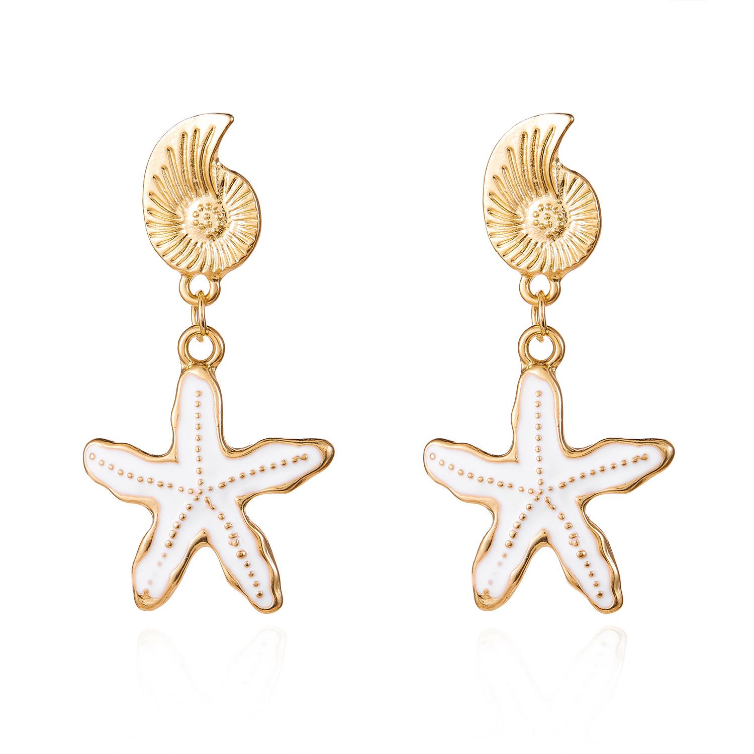 Sweet Temperament Colorful Oil-dripping Shell Starfish Pearl Dangle Earrings for Women Summer Beach Cute Zircon Accessory Gift
Sweet Temperament Colorful Oil-dripping Shell Starfish Pearl Dangle Earrings for Women Summer Beach Cute Zircon Accessory Gift