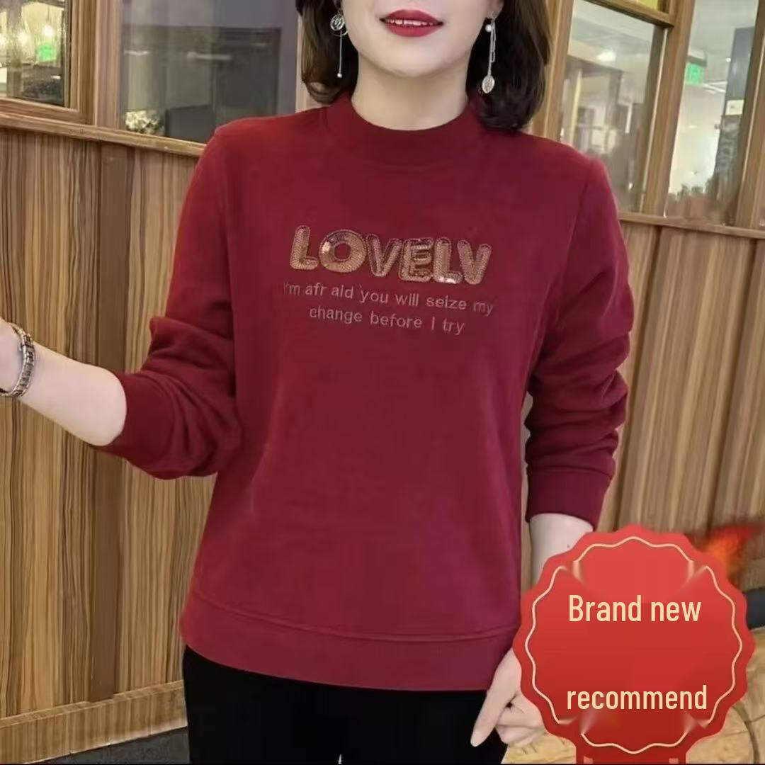 Stylish Loose Long Sleeve Top for Middle-aged Women - Autumn/Winter Belly-Covering T-shirt, Southeast Asia M (85-100 lbs) червоний
Stylish Loose Long Sleeve Top for Middle-aged Women - Autumn/Winter Belly-Covering T-shirt, Southeast Asia M (85-100 lbs) червоний