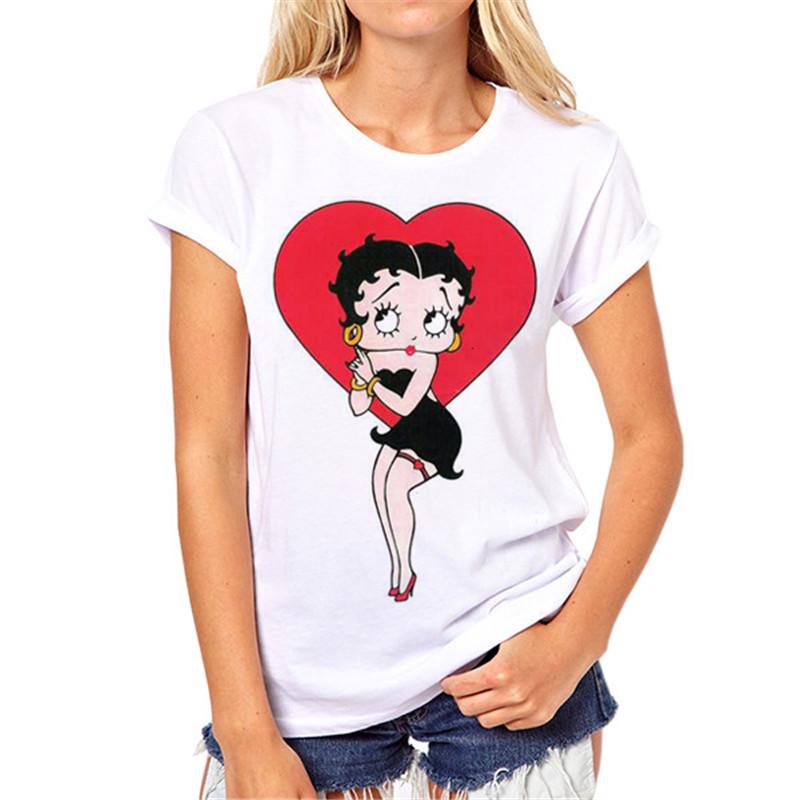Женщины Betty Boop O Шея Футболка Повседневная футболка Top Tees Camisa Короткий рукав Целый
Женщины Betty Boop O Шея Футболка Повседневная футболка Top Tees Camisa Короткий рукав Целый