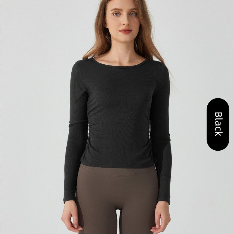Women s T-shirt Long Sleeve round Neck Fashion Nude Feel Yoga Clothes Ruched Silm Casual Sports Top Female Fitness Clothes Black XL
Women s T-shirt Long Sleeve round Neck Fashion Nude Feel Yoga Clothes Ruched Silm Casual Sports Top Female Fitness Clothes Black XL
