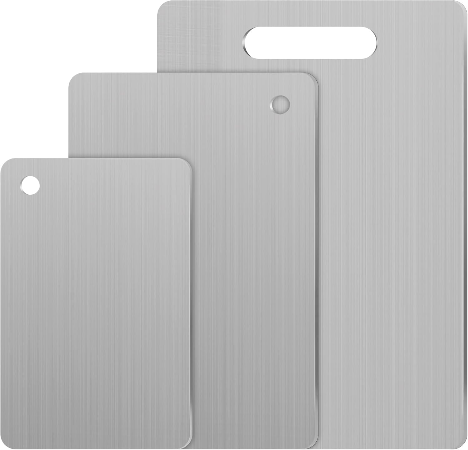 3pcs Stainless Steel Cutting Board for Kitchen Chopping Boards Sets for Meat Vegetables Fruits Cheese 3pcs
3pcs Stainless Steel Cutting Board for Kitchen Chopping Boards Sets for Meat Vegetables Fruits Cheese 3pcs
